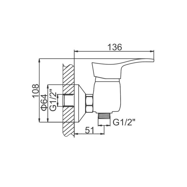 Смеситель для душа Ledeme с душевым гарнитуром (L2014-B) Смеситель для душа Ledeme с душевым гарнитуром (L2014-B)