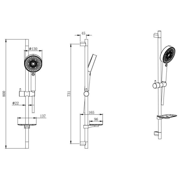 Душевой гарнитур Aquatek черный матовый (AQ2031MB)