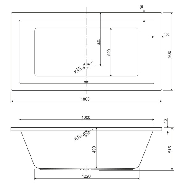 Ванна акриловая Cezares Plane 180x90x63 белый (PLANE-180-90-49-W37) Ванна акриловая Cezares Plane 180x90x63 белый (PLANE-180-90-49-W37)