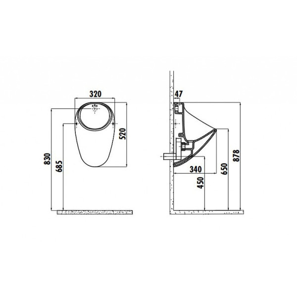 Писсуар Creavit с верхней подачей воды TP635 (TP635-00CB00E-0000) Писсуар Creavit с верхней подачей воды TP635 (TP635-00CB00E-0000)