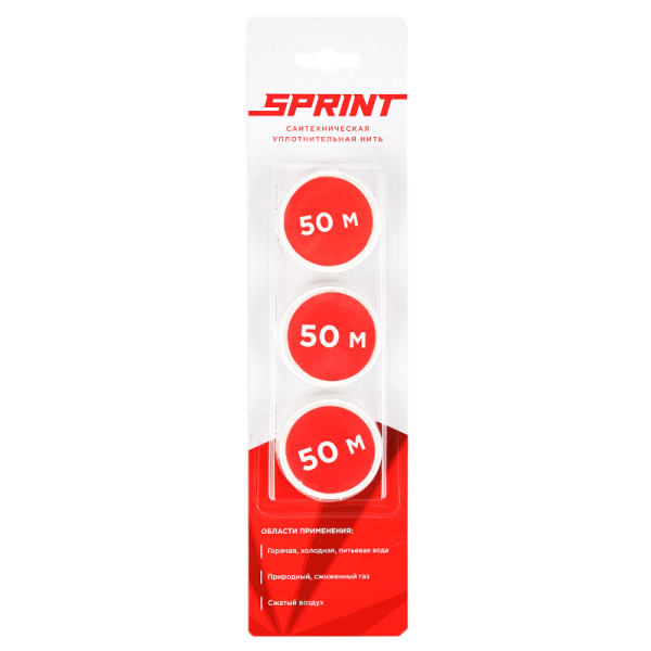 Нить уплотнительная 3х50 м SPRINT набор катушек, блистер Сантехмастергель (4630009040637)