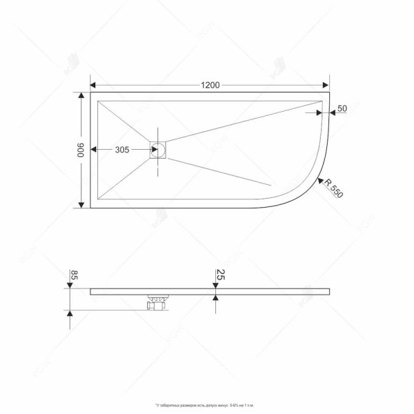 Душевой поддон RGW Stone Tray ST/AL-G 90x120 черный (16154129-02L)