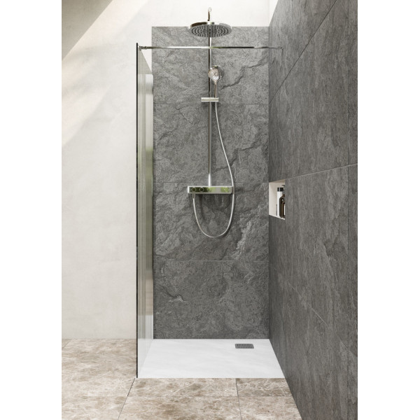 Душевое ограждение Roca Metropolis 90x200 стекло Рифленое, профиль хром (Z.RU93.0.768.0)