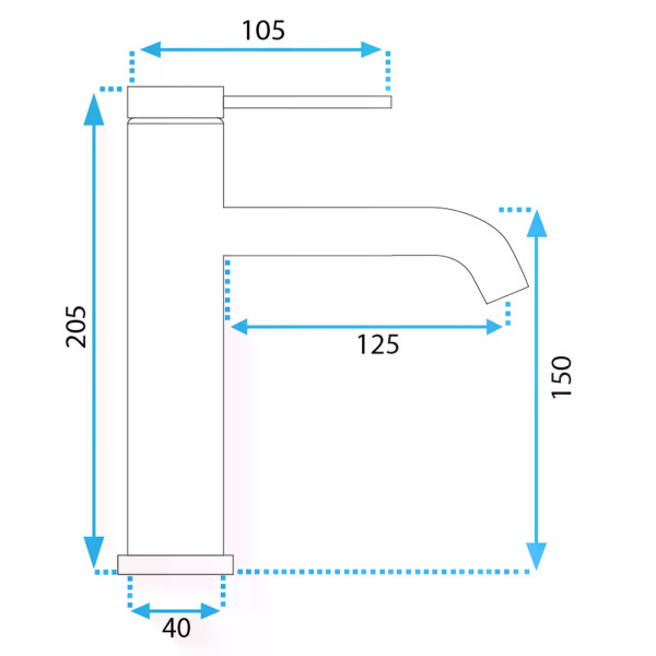 Смеситель для раковины Rea Clif черный матовый (REA-B5321) Смеситель для раковины Rea Clif черный матовый (REA-B5321)