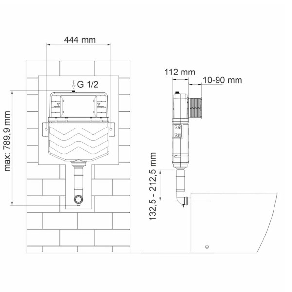 Бачок для инсталляции WasserKRAFT Aller золото глянцевое (10TLT.031.ME.PG04)