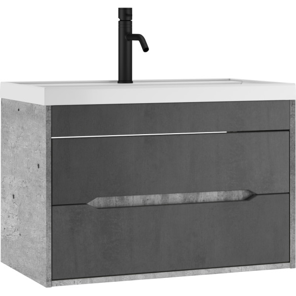 Тумба подвесная под умывальник Bazis 80 Loft В2 Бетон Домино (DL5603T)