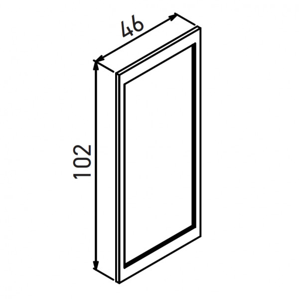 Зеркало Orka Lodi 460x1020x18 черный матовый (3008130)