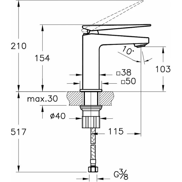 Смеситель для раковины Vitra хром (A42608EXP)