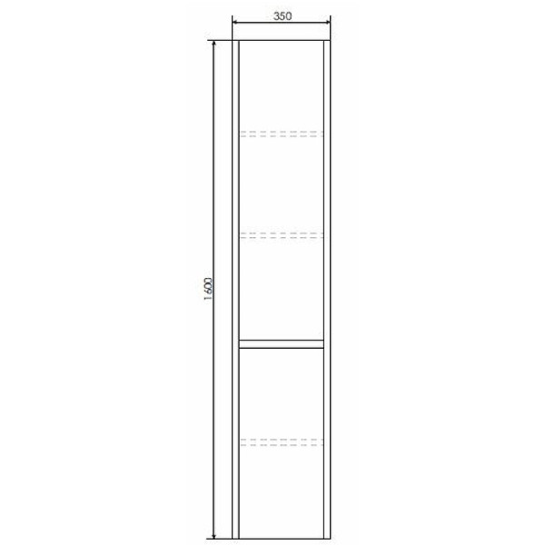 Пенал подвесной Comforty Бремен 350x350x1600 дуб белый (00004142376)