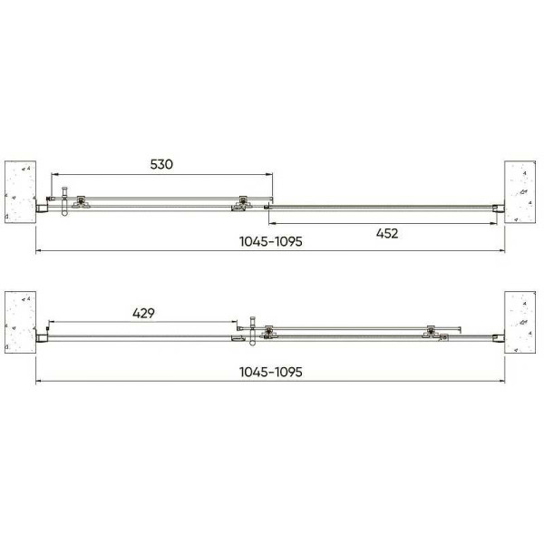 Душевая дверь Veconi VN72B 110x190 стекло прозрачное, профиль черный (VN72B-110-01-C4)