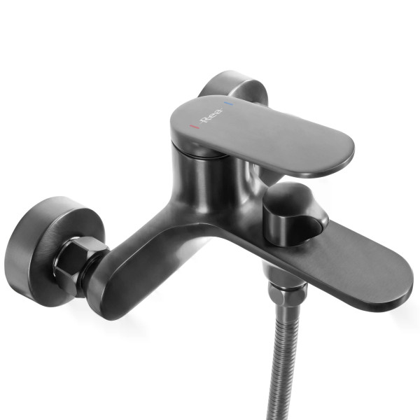 Смеситель для раковины Rea Marco с душевым комплектом оружейная сталь (REA-B5063) Смеситель для раковины Rea Marco с душевым комплектом оружейная сталь (REA-B5063)