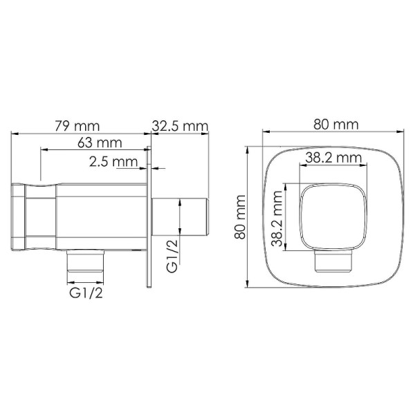Подключение для шланга WasserKRAFT хром (A326)