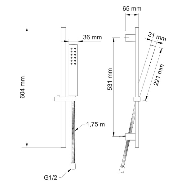 Душевой гарнитур Swedbe Calypso хром (5086)