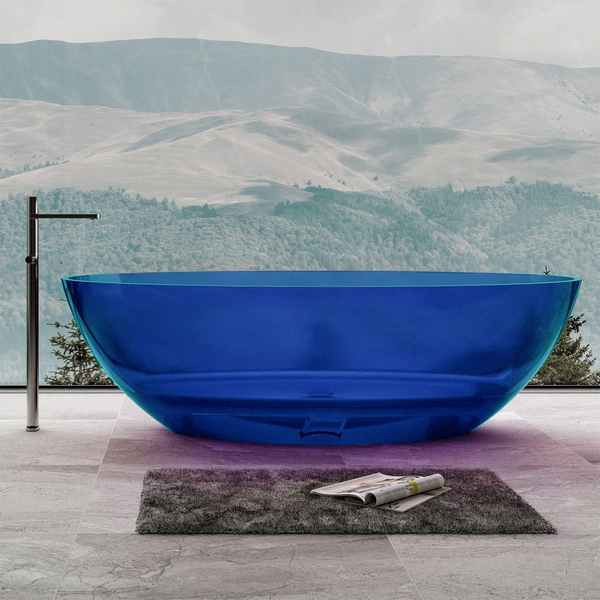 Ванна из полиэфирной смолы Abber Kristall 180x85x52 синяя (AT9702Saphir)