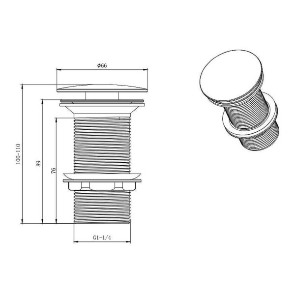 Донный клапан Aquatek хром (AQ6000CR) Донный клапан Aquatek хром (AQ6000CR)