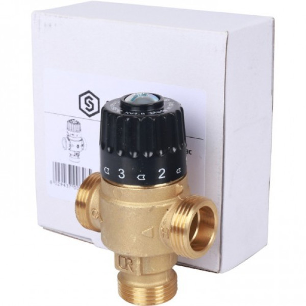 Вентиль термостатический смесительный Stout 3/4" НР 30-65°C, KVs 1,8 SVM-0125-186520 Вентиль термостатический смесительный Stout 3/4" НР 30-65°C, KVs 1,8 SVM-0125-186520