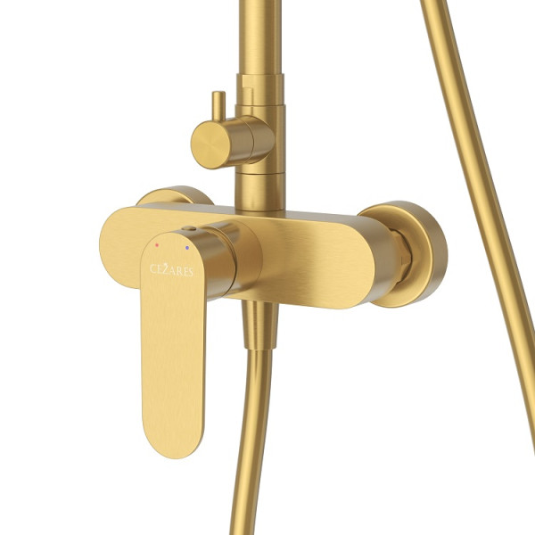 Душевая система Cezares Stylus брашированное золото (STYLUS-CD-BORO)