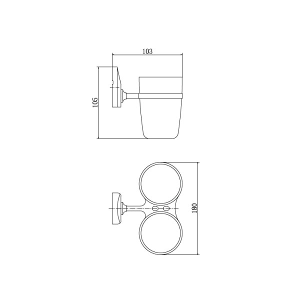 Стакан Fashun стекло с держателем (A1608)