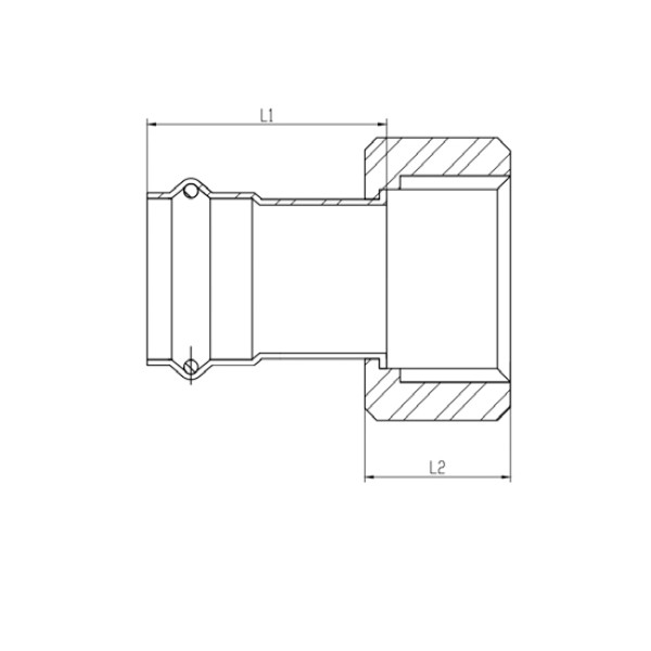 Переход 22*1"В с накидной гайкой Vieir VER-PRO (нерж.сталь, пресс) (VPSC225)