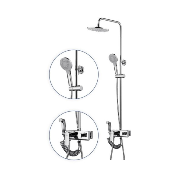 Душевая система Fashun с гигиенической лейкой хром (A2448)