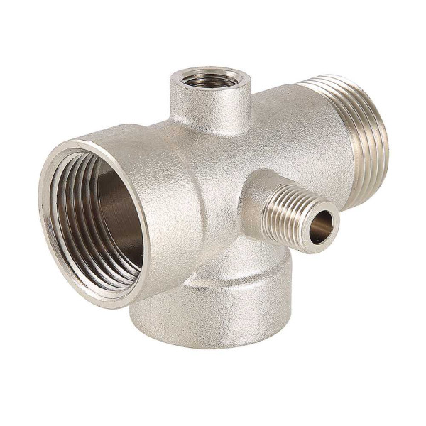 Соединение пятиходовое 1"*80 мм. Valtec (никель) (VTr.600.N.06080) Соединение пятиходовое 1"*80 мм. Valtec (никель) (VTr.600.N.06080)