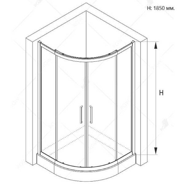 Душевой уголок RGW CL-54-B 80*80 стекло прозрачное, профиль черный 32095488-14