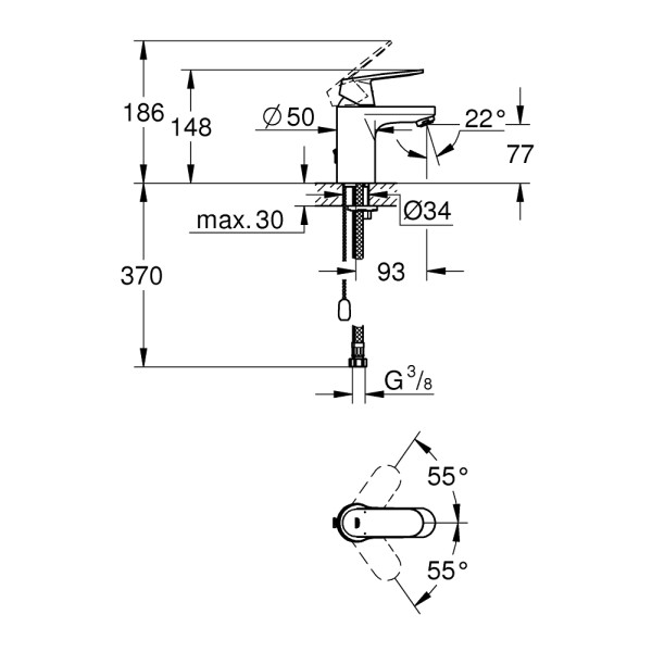 Смеситель для раковины Grohe Eurosmart Cosmopolitan (3282700E)