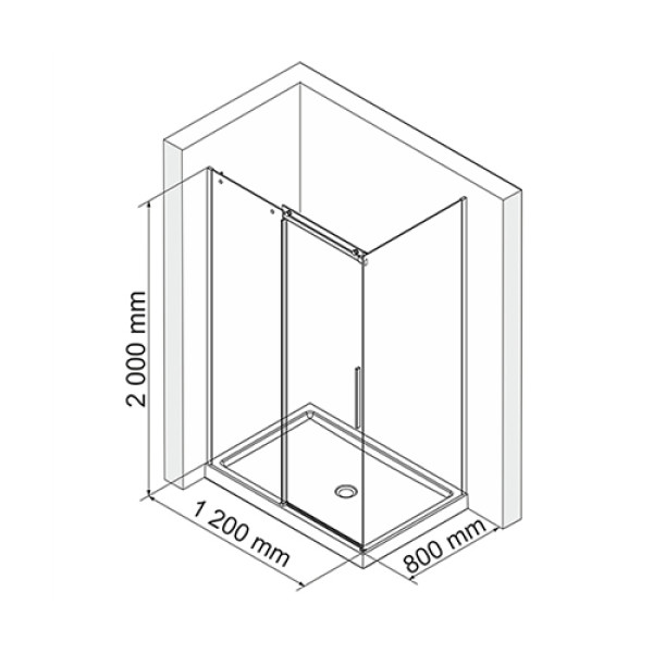 Душевой уголок Wasserkraft Alme 120x80x200 стекло прозрачное (15R06)