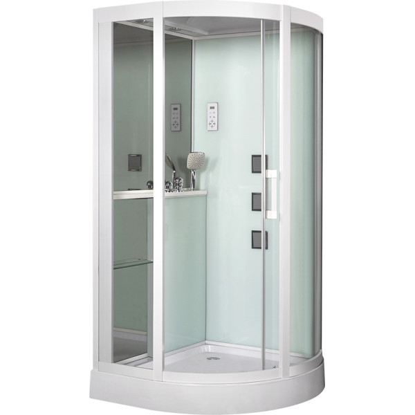 Душевая кабина с гидромассажем Grossman 100x100 стекло прозрачное, профиль белый (GR-141) Душевая кабина с гидромассажем Grossman 100x100 стекло прозрачное, профиль белый (GR-141)