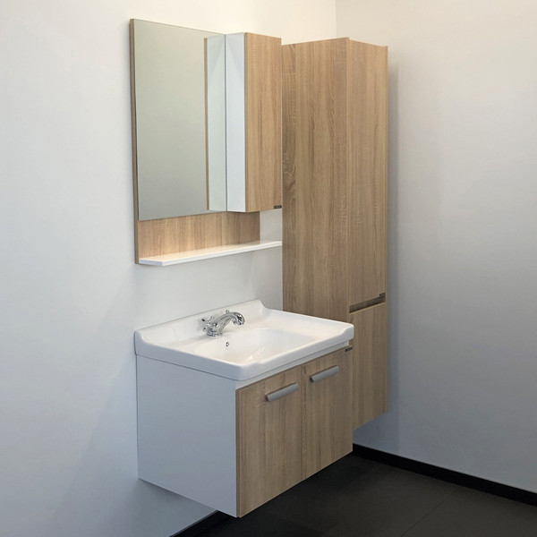 Тумба подвесная Comforty Палини 720x550x470 белый глянцевый с раковиной (00-00001549)