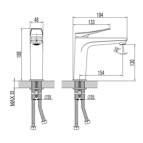 Смеситель для раковины Lemark Bronx белый матовый (LM3737MW) Смеситель для раковины Lemark Bronx белый матовый (LM3737MW)