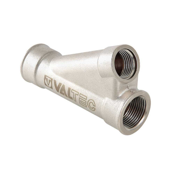 Тройник косой для гильзы под погружной датчик температуры 1"*1/2" Valtec (никель) (VTr.136.N.0604) Тройник косой для гильзы под погружной датчик температуры 1"*1/2" Valtec (никель) (VTr.136.N.0604)