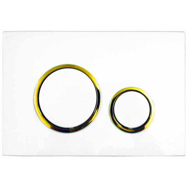 Клавиша смывная для инсталляции Azario двойная, белый+золото (AZ-8200-0046)