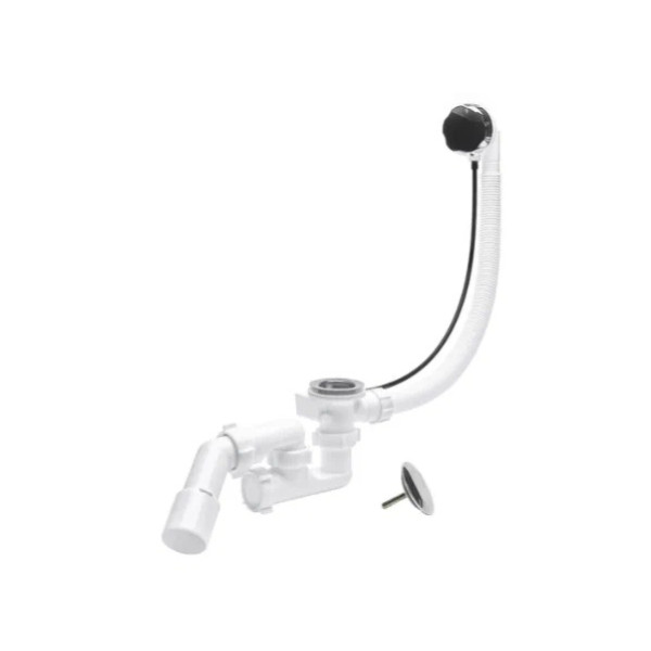 Обвязка для ванны АНИ полуавтомат 580 мм. (с регулируемым сифоном, с переходной трубой 45° 40/50 мм., ручка металл) АНИ пласт (EM321)