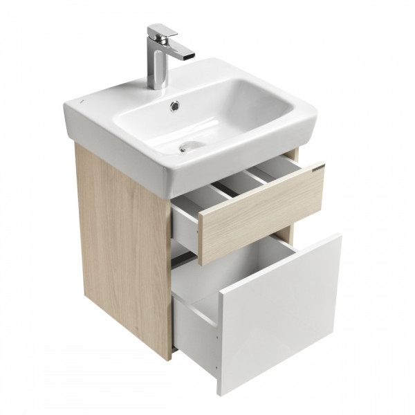 Тумба подвесная Aquaton Верди PRO 445x386x515 белый, ясень фабрик (1.A195.9.01V.DAV.0)