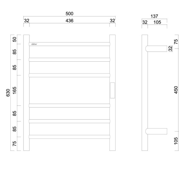 Полотенцесушитель электрический Abber Standard 500x630 хром (AH4606)