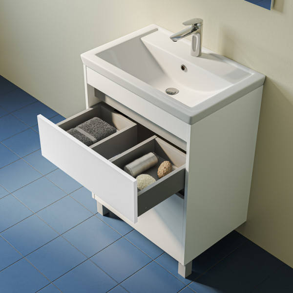 Тумба с умывальником напольная Iddis Zodiac X 60 см белый подходит умыв. 4076000i28 (ZDX60WFi95K)