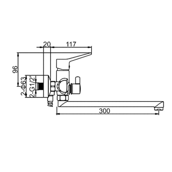 Смеситель для ванны и душа Ledeme с душевым гарнитуром (L2269)