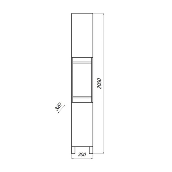 Пенал напольный Melodia Модерн 30 200x30 белый (MFR85678WT)