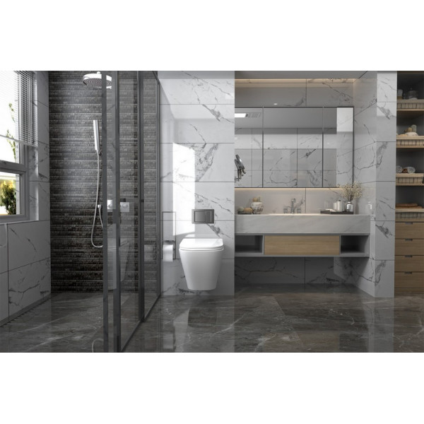 Комплект инсталляция с унитазом Abber Rechteck с клавишей хром матовый (AC1201-AC0105-AC0121MCH)