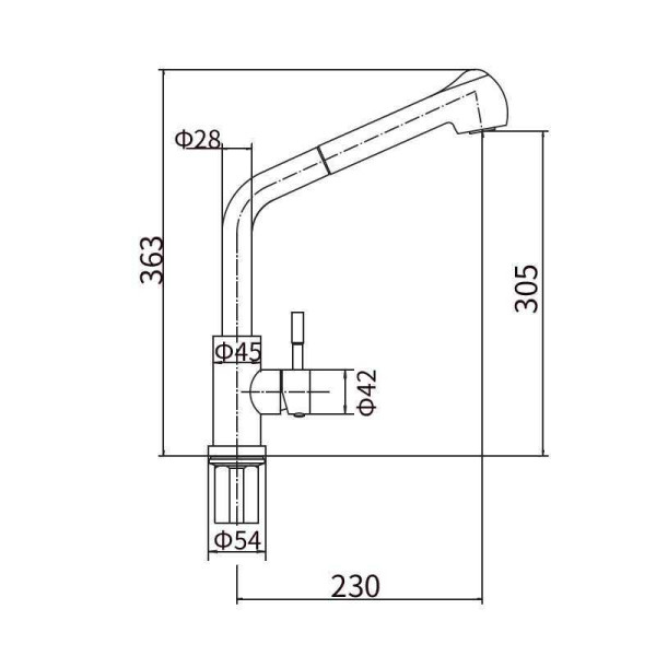 Смеситель для кухни Fashun с выдвижным изливом сатин (A56009)