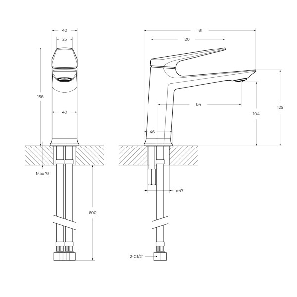 Смеситель для раковины Cezares Liner оружейная сталь (LINER-LS-GM-W0)