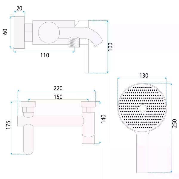 Смеситель для раковины Rea Foster с душевым комплектом никель (REA-B6326) Смеситель для раковины Rea Foster с душевым комплектом никель (REA-B6326)