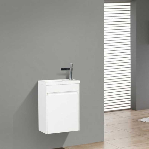 Тумба подвесная с дверкой BelBagno Pietra Mini 40-R Bianco Lucido (PIETRA MINI-400-1A-SO-BL-R)