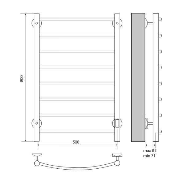 Полотенцесушитель электрический Melodia Classica Electro 500х800 П8 cухой ТЭН 99Вт встр.диммер чёрный (MTRCAE580_bk) Полотенцесушитель электрический Melodia Classica Electro 500х800 П8 cухой ТЭН 99Вт встр.диммер чёрный (MTRCAE580_bk)