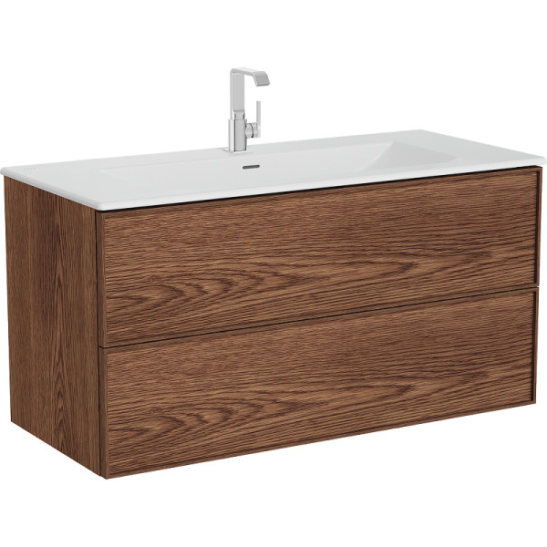 Тумба напольная Vitra Metropol Edge 120 см с раковиной c 2мя ящиками, с подсветкой в верхнем ящике, ореховое дерево (натуральный шпон) (67157) Тумба напольная Vitra Metropol Edge 120 см с раковиной c 2мя ящиками, с подсветкой в верхнем ящике, ореховое дерево (натуральный шпон) (67157)