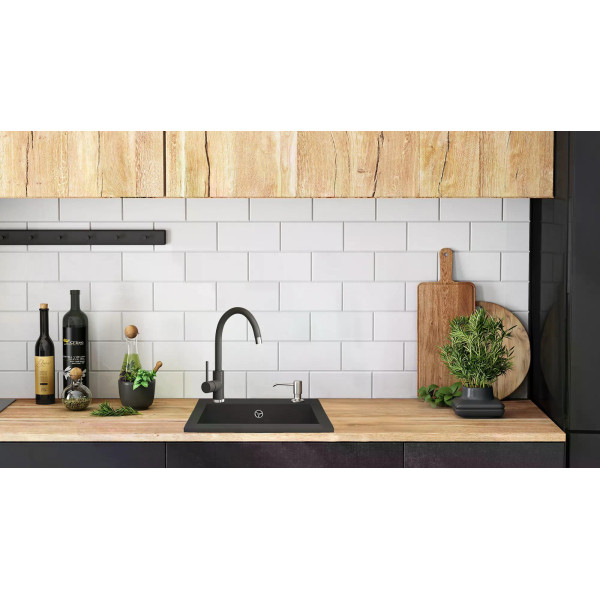 Мойка для кухни Rea west black гранит 48,5x44x17 черная (ZLE-00120)