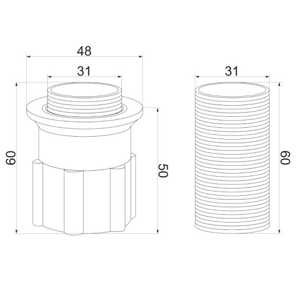 Крепление гайка для смесителей Melodia из латуни (MKP21052C)