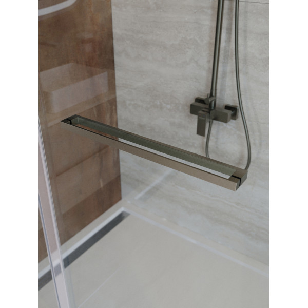 Душевой уголок Cezares Lux 120x90x195 стекло прозрачное, профиль оружейная сталь (LUX-AH-FS-11-120/90-C-GM)