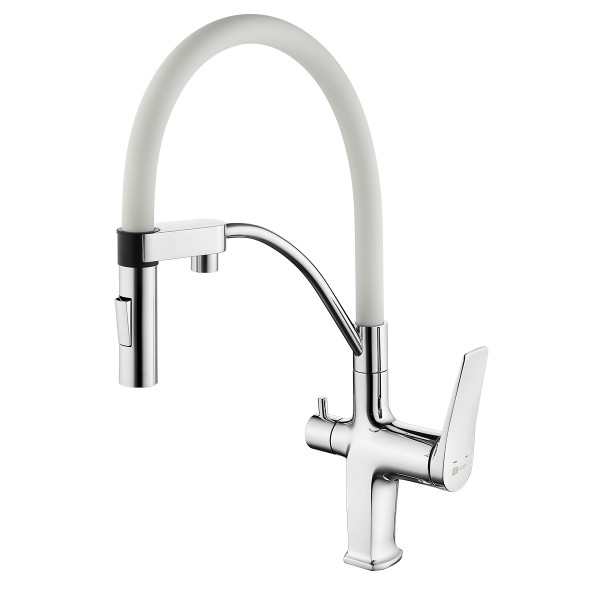 Смеситель для кухни lemark Comfort хром/белый с подключением к фильтру (LM3074C-White) Смеситель для кухни lemark Comfort хром/белый с подключением к фильтру (LM3074C-White)